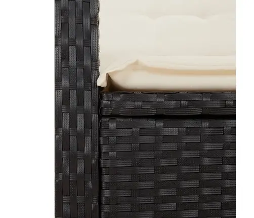 4-Daļīgs Dārza Virtuves Mēbeļu Komplekts, Melna Pe Rotangpalma Vidaxl