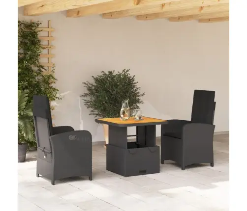 3-Daļīgs Dārza Mēbeļu Komplekts, Matrači, Pe Rotangpalma Vidaxl