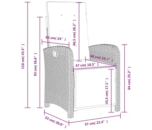 4-Daļīgs Dārza Virtuves Mēbeļu Komplekts, Melna Pe Rotangpalma Vidaxl