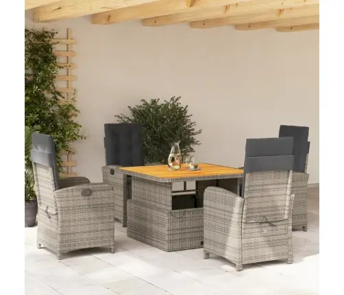 5-Osaline Aiamööbli Komplekt Patjadega, Hall, Polürotang