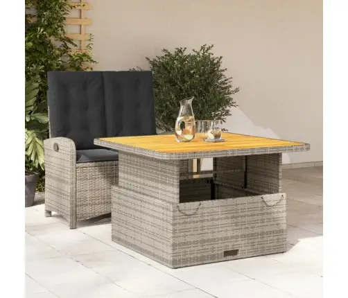 2-Daļīgs Dārza Mēbeļu Komplekts, Matrači, Pelēka Pe Rotangpalma Vidaxl