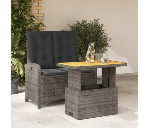 Sodo Komplektas Su Pagalvėlėmis, 2 Dalių, Pilkas, Poliratanas