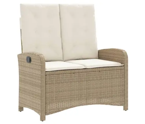 2-Daļīgs Dārza Mēbeļu Komplekts, Matrači, Bēša Pe Rotangpalma Vidaxl