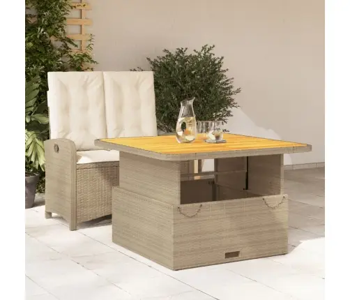 2-Daļīgs Dārza Mēbeļu Komplekts, Matrači, Bēša Pe Rotangpalma Vidaxl