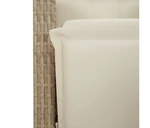 4-Daļīgs Dārza Mēbeļu Komplekts, Matrači, Bēša Pe Rotangpalma Vidaxl