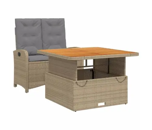 Sodo Komplektas Su Pagalvėlėmis, 2 Dalių, Smėlio, Poliratanas