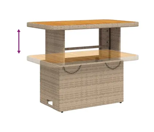 4-Daļīgs Dārza Mēbeļu Komplekts, Matrači, Bēša Pe Rotangpalma Vidaxl