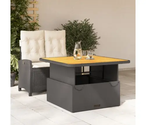 2-Osaline Aiamööbli Komplekt Patjadega, Must, Polürotang