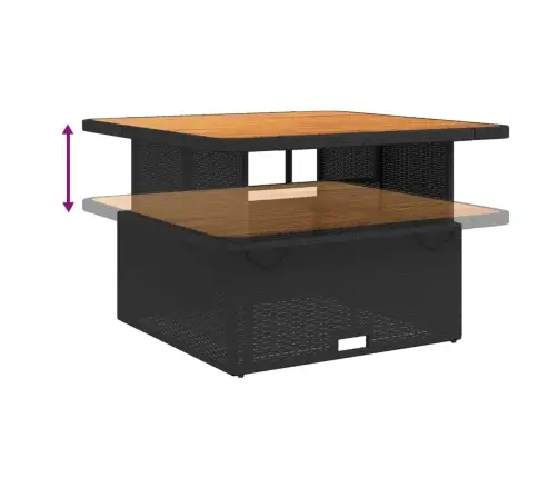 Sodo Komplektas Su Pagalvėlėmis, 4 Dalių, Juodas, Poliratanas