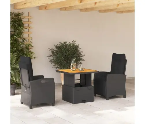 3-Daļīgs Dārza Mēbeļu Komplekts, Matrači, Pe Rotangpalma Vidaxl