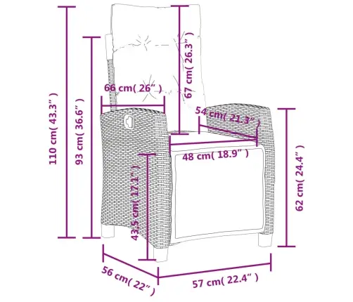 5-Daļīgs Dārza Mēbeļu Komplekts, Matrači, Melna Pe  Rotangpalma Vidaxl