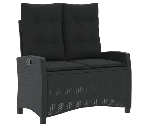 2-Daļīgs Dārza Mēbeļu Komplekts, Matrači, Melna Pe Rotangpalma Vidaxl