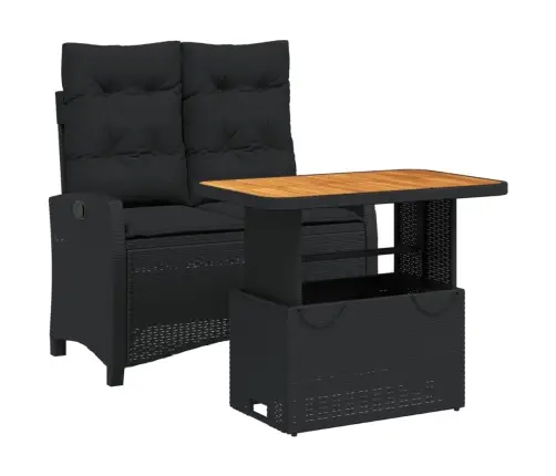 2-Daļīgs Dārza Mēbeļu Komplekts, Matrači, Melna Pe Rotangpalma Vidaxl
