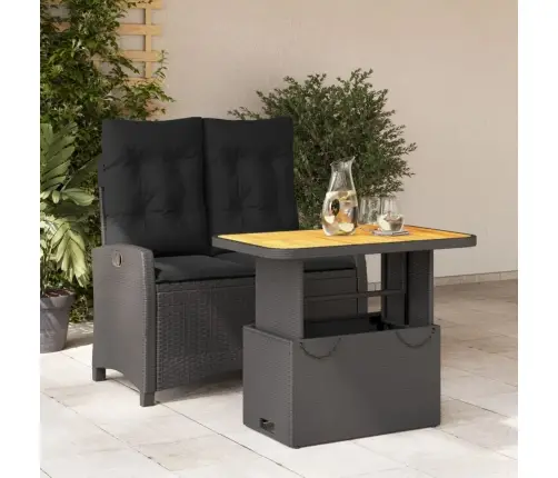 2-Daļīgs Dārza Mēbeļu Komplekts, Matrači, Melna Pe Rotangpalma Vidaxl