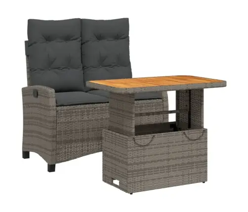 2-Osaline Aiamööbli Komplekt Patjadega, Hall, Polürotang