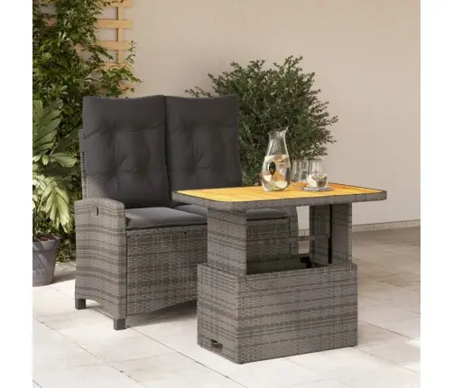 2-Osaline Aiamööbli Komplekt Patjadega, Hall, Polürotang