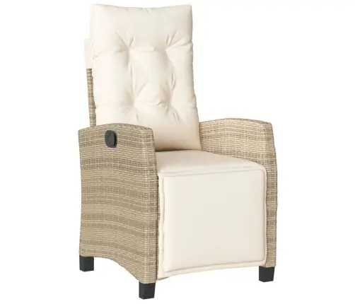 5-Daļīgs Dārza Mēbeļu Komplekts, Matrači, Bēša Pe Rotangpalma Vidaxl