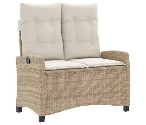 2-Daļīgs Dārza Mēbeļu Komplekts, Matrači, Bēša Pe Rotangpalma Vidaxl