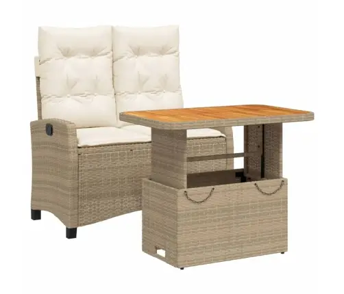 2-Daļīgs Dārza Mēbeļu Komplekts, Matrači, Bēša Pe Rotangpalma Vidaxl