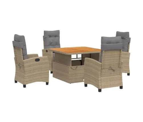 5-Osaline Aiamööbli Komplekt Patjadega, Beež, Polürotang