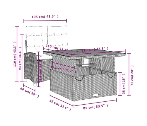 Sodo Komplektas Su Pagalvėlėmis, 2 Dalių, Smėlio, Poliratanas