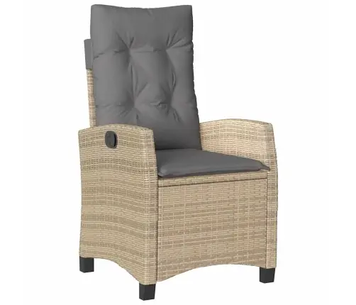 4-Daļīgs Dārza Mēbeļu Komplekts, Matrači, Bēša Pe Rotangpalma Vidaxl