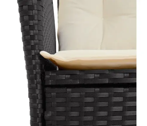 5-Osaline Aiamööbli Komplekt Patjadega, Must, Polürotang
