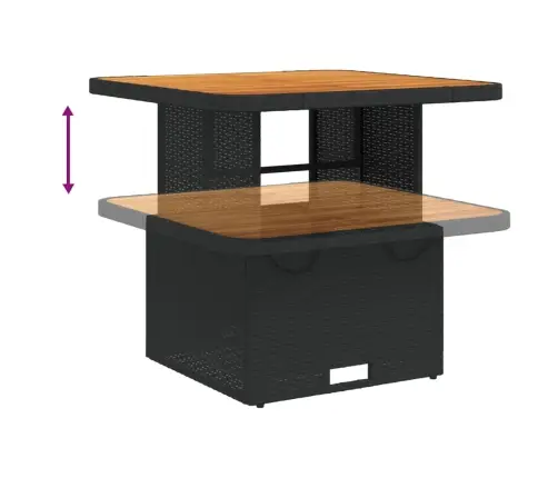 5-Daļīgs Dārza Mēbeļu Komplekts, Matrači, Melna Pe  Rotangpalma Vidaxl