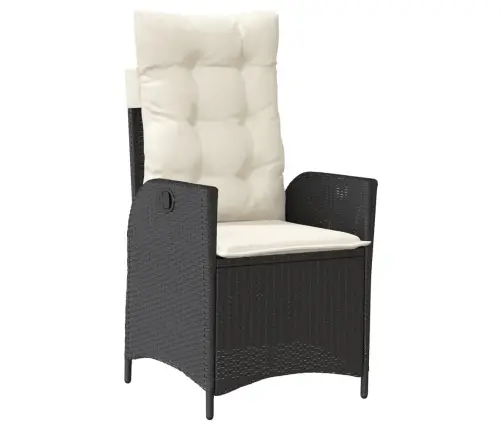 5-Daļīgs Dārza Mēbeļu Komplekts, Matrači, Melna Pe  Rotangpalma Vidaxl