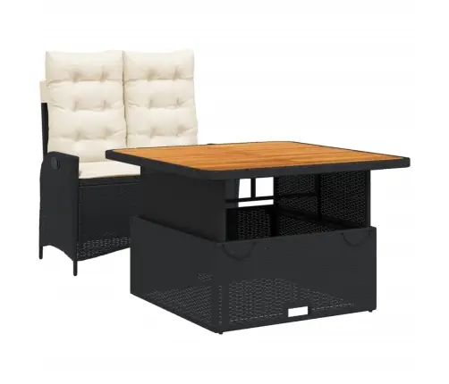 Sodo Komplektas Su Pagalvėlėmis, 2 Dalių, Juodas, Poliratanas