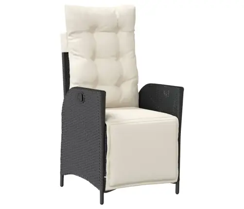 4-Daļīgs Dārza Virtuves Mēbeļu Komplekts, Melna Pe Rotangpalma Vidaxl