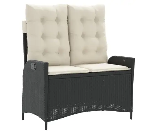 Sodo Komplektas Su Pagalvėlėmis, 4 Dalių, Juodas, Poliratanas