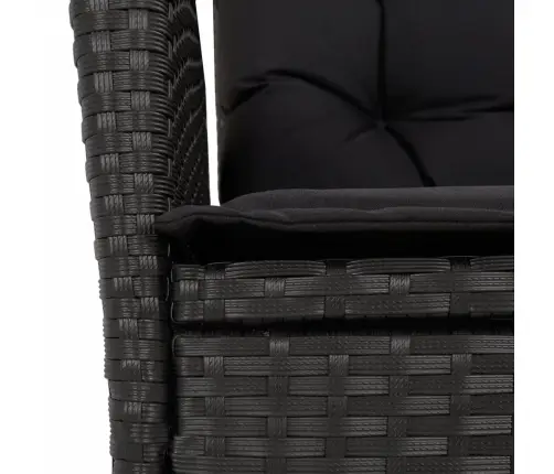 Sodo Komplektas Su Pagalvėlėmis, 3 Dalių, Juodas, Poliratanas