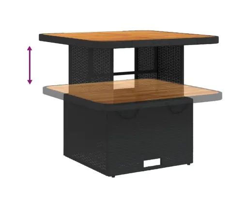 Sodo Komplektas Su Pagalvėlėmis, 5 Dalių, Juodas, Poliratanas