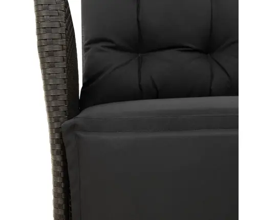 4-Osaline Aiamööbli Komplekt Patjadega, Must, Polürotang