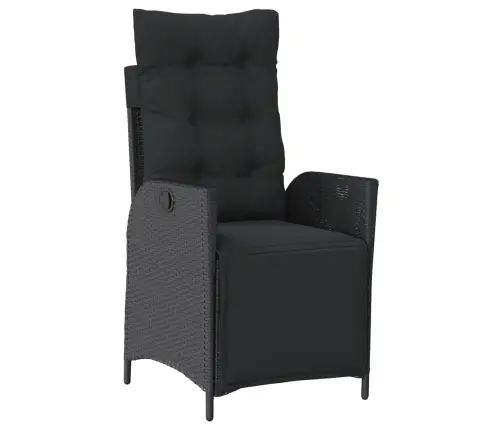 4-Daļīgs Dārza Virtuves Mēbeļu Komplekts, Melna Pe Rotangpalma Vidaxl