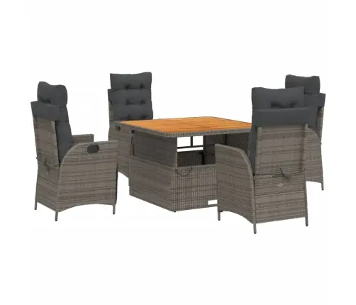 5-Osaline Aiamööbli Komplekt Patjadega, Hall, Polürotang