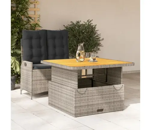 2-Osaline Aiamööbli Komplekt Patjadega, Hall, Polürotang