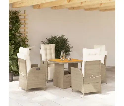 5-Osaline Aiamööbli Komplekt Patjadega, Beež, Polürotang