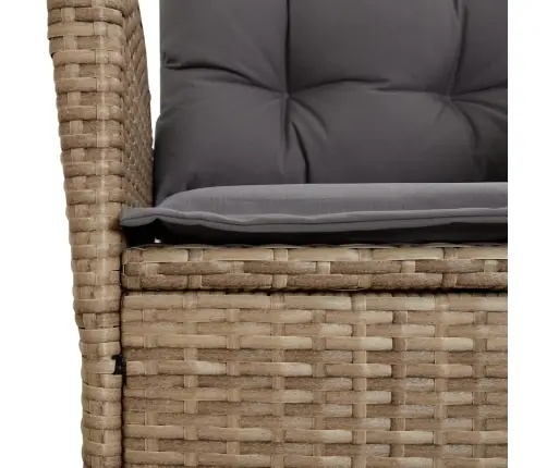 Sodo Komplektas Su Pagalvėlėmis, 5 Dalių, Smėlio, Poliratanas