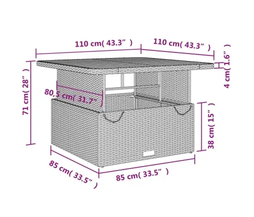2-Osaline Aiamööbli Komplekt Patjadega, Beež, Polürotang