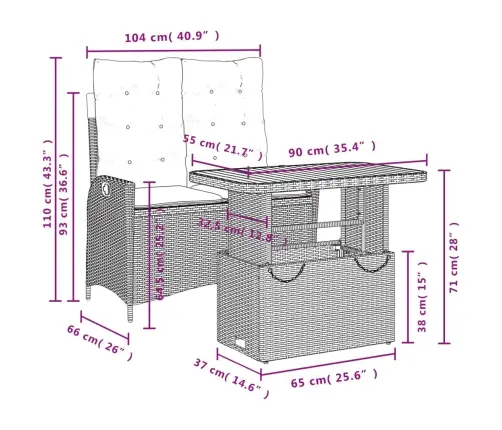 Sodo Komplektas Su Pagalvėlėmis, 2 Dalių, Smėlio, Poliratanas