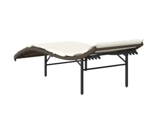 Sauļošanās Zviļņi, 2 Gab., Ar Matračiem, Brūna Pe Rotangpalma Vidaxl