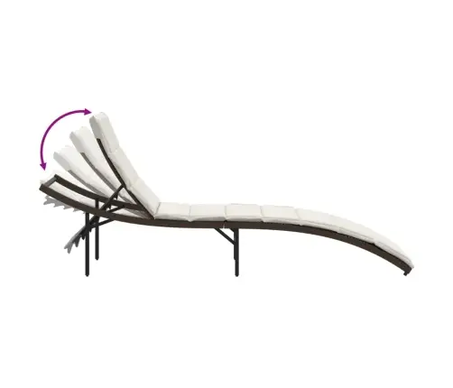 Sauļošanās Zviļņi, 2 Gab., Ar Matračiem, Brūna Pe Rotangpalma Vidaxl