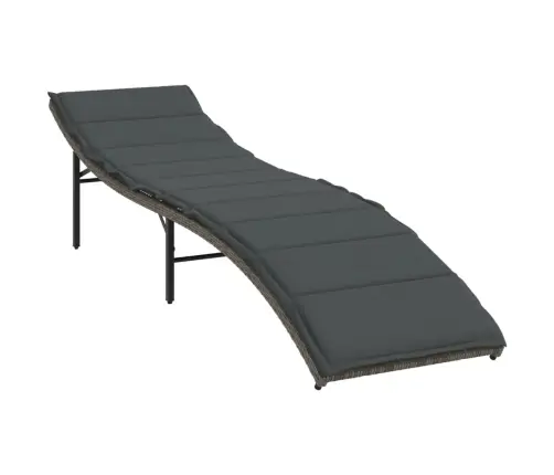 Sauļošanās Zviļņi, 2 Gab., Ar Matračiem, Pelēks Pe Rotangpalma Vidaxl Sauļošanās Zviļņi, 2 Gab., Ar Matračiem, Pelēks Pe Rotangpalma Vidaxl