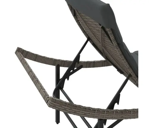 Sauļošanās Zviļņi, 2 Gab., Ar Matračiem, Pelēks Pe Rotangpalma Vidaxl Sauļošanās Zviļņi, 2 Gab., Ar Matračiem, Pelēks Pe Rotangpalma Vidaxl