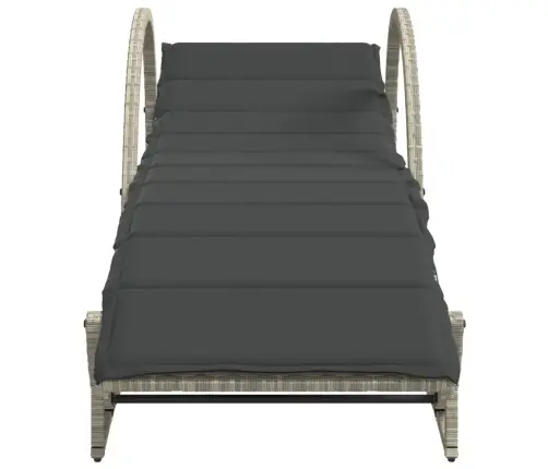 Päevitustooli Koos Patjadega 2 Tk, Helehall, Polürotang