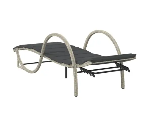 Päevitustooli Koos Patjadega 2 Tk, Helehall, Polürotang