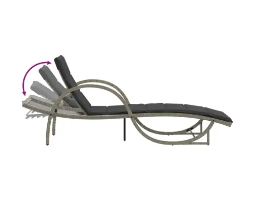 Päevitustooli Koos Patjadega 2 Tk, Helehall, Polürotang