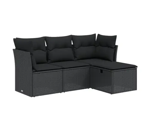 4-Daļīgs Dārza Dīvāna Komplekts Ar Matračiem, Pe Rotangpalma Vidaxl